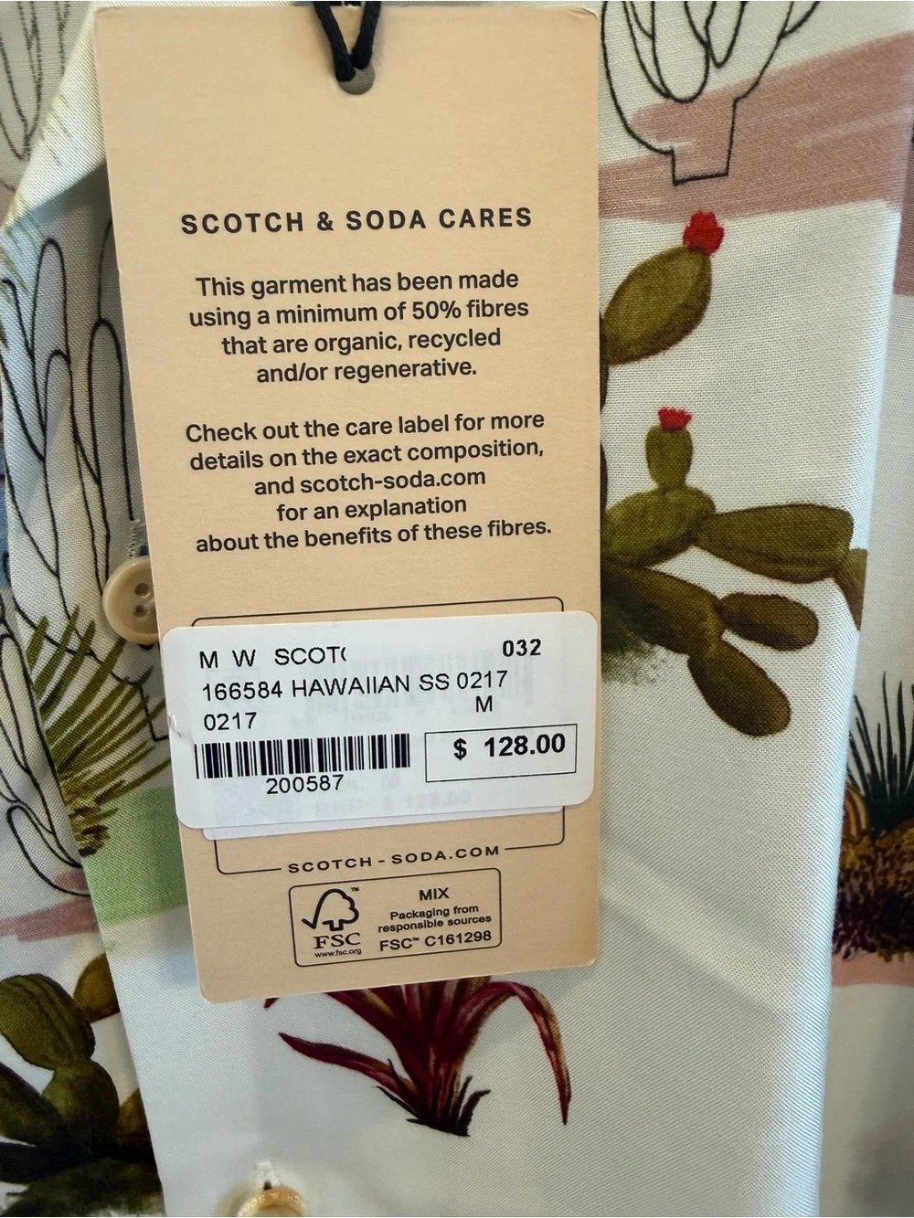 NWT Scotch & Soda Desert Motif Camp Short Sleeve Button Down Shirt Medium Resort - Picture 7 of 7